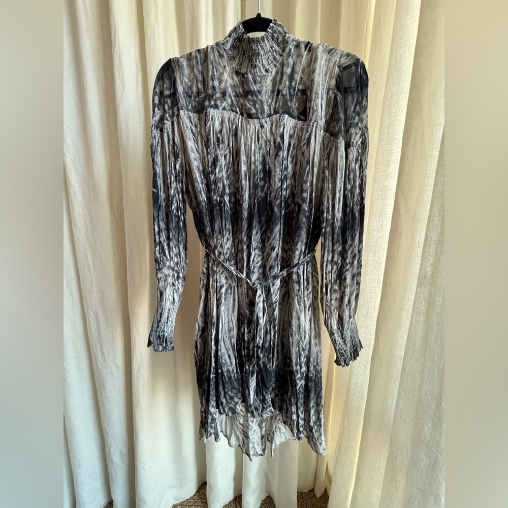 All Saints Black and Gray Women's Dress
